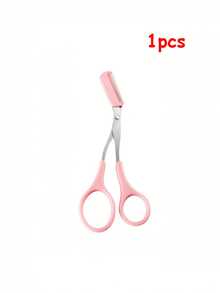 35pcs Eye Makeup Tool Kit, Includes Eyebrow Stencils, Micro Eyebrow Trimmer, Eyebrow Razor, Stainless Steel Eyebrow Scissors, Comb & Scissors 2-In-1 Tool, Safer And Sharper. Beauty Tool Set Contains (24 Eyebrow Stencils, 10 Eyebrow Trimmers, 1 Eyebrow Comb & Scissors) - Pink - View 9