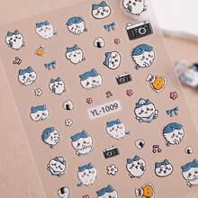 1 Set/1 Sheet Japanese Cartoon Anime Character Nail Stickers 5D Relief Cute Cartoon Nail Stickers Accessories YL Style, Cute And Good-Looking, A Gift For Friends, Creating A Sense Of Surprise, Good-Looking And Affordable, New Year's Gift, Valentine's Day Gift, Easter Gift(Stochastic Style) - Multicolor - View 2