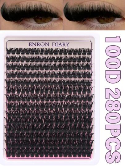 100D 252 PCS Individual Lashes Thick Lash Cluster D Volume Lash Cluster 8-16MM Wispy Cluster Lashes, Daily Life Outing Or At Home, Suitable For Parties, Music Festivals, Halloween, Christmas, To Create A Perfect And Exquisite Makeup Waterproof Chemical Fiber Mink Hair