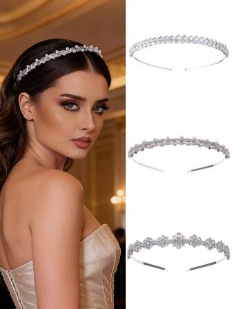 1 st elegant brudhuvudbonad, glittrande kubisk zirkonia utsmyckat huvudband, mångsidig håraccessoar för vardagsbruk, bröllop, födelsedagsfest, jul, alla hjärtans dag-present
