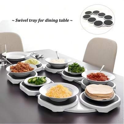 1 pieza Bandeja giratoria para servir, Bandejas giratorias de 6/8, Adecuada para cocina y comedor, Bandeja decorativa, Centropieza de mesa de comedor, Accesorio de cocina portátil, Suministros de cocina modernos