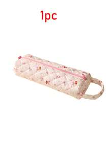 Floral Bow Quilted Hair Dryer Storage Bag, Leopard Print Curling Iron Storage Bag, Travel Portable Hair Styling Tool Bag, Travel Storage Pouch, Travel Organizer Bag, Suitable For Curling Iron, Hair Dryer, Hair Clips, Straightener, Dust-Proof Large Capacity Handbag, With Electric Curling Iron & Flat Iron Protective Case, Hair Dryer Storage Bag, Suitable For Home, Gym, Vacation And Business Travel