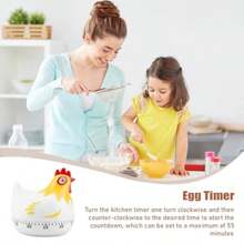 Kitchen Timer 2.5x2.6" Chicken Shaped Egg Timer with Loud Alarm 60 Minute ABS Plastic Kitchen Timers for Cooking Boiling Eggs - 1 unidad - Ver 2