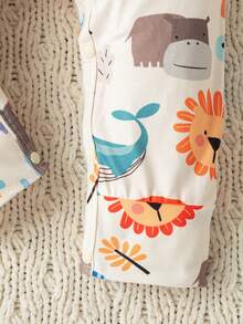Baby Boy Cartoon Animal Print Crew Neck Long Sleeve Casual Romper - Multicolor - View 4