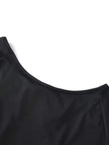Womens Tie-Up Backless Tops Long Sleeve Boat Neck Slim Fit T-Shirts Spring Fall Blouses - Black - View 6