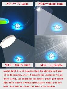 1pc Lotus Element Blue & Green Glow-In-The-Dark Adjustable Bracelet (Needs To Be Charged To Glow, Won't Glow Without Charging)