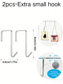 新款卧室门挂架，重型门后挂钩，毛巾架和浴室收纳架 - 包括门后毛巾架、浴室毛巾挂钩和门后挂架 - 非常适合悬挂毛巾、衣物、帽子等 - 多功能门后毛巾架，门挂钩 - 白色 - 查看 18