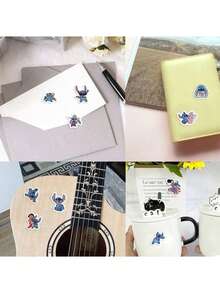 500pcs Disney Sticker Roll, 10 Styles, Fun Movie Cartoon Stickers, Stitch Party Favors, Water Bottle Vinyl Stickers (500pcs/Roll) - Blue - View 6