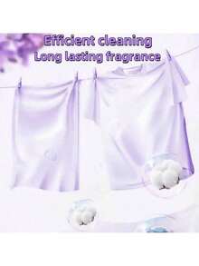 50/100pcs Lavender Scented Laundry Detergent Pods, Deep Cleaning, Color Protection, Long-Lasting Fragrance, Suitable For Baby Clothes, Intimate Apparel, Down Jackets, Low Foam Easy Rinse, Antibacterial & Mite Removal, Softening, Color Preservation Laundry Detergent Pods - Purple - View 7