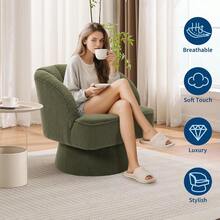 Living Room Chairs - Green-teddy Fleece - View 7