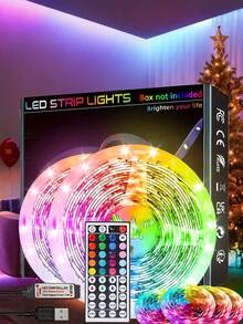 1-20米（3.2-65英尺）RGB LED灯带，全屋装饰照明套装（含USB控制线和44键遥控器） - 65英尺可裁剪LED灯带/灯串，简约风格，暖色/亮色变色灯，柔韧易粘贴安装，适用于电视背光照明