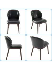 Dining Chairs - Black-leather - View 5
