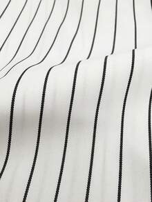 Men's Single-Breasted Casual/Commute Striped Short Sleeve Shirt - White - View 8