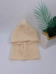 1 pieza Gorro de pasamontañas para mujer con cuello desmontable, cuello térmico de mezcla de lana, máscara de esquí, bufanda y capucha para el invierno al aire libre, adecuado para el hiyab musulmán - Negro - Ver 9