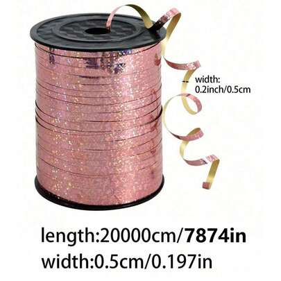 1 Roll, 250cm Rose Gold Curled Ribbon, Suitable For Gift Wrapping, Balloon Strings, Weddings, Birthdays And More - Shiny Metallic Ribbon, Ideal For Bouquets And Flower Wrapping, Valentine's Day, Weddings, Birthdays And More.