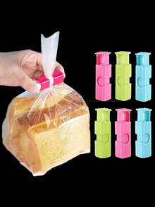 10/6/4pcs Food Bag Clips, Bread Bag Sealing Clips, Moisture-Proof Clips, Spring Sealing Clips, Suitable For Milk Powder Bags, Plastic Bags And Snack Bags, Kitchen Organization, Kitchen Supplies