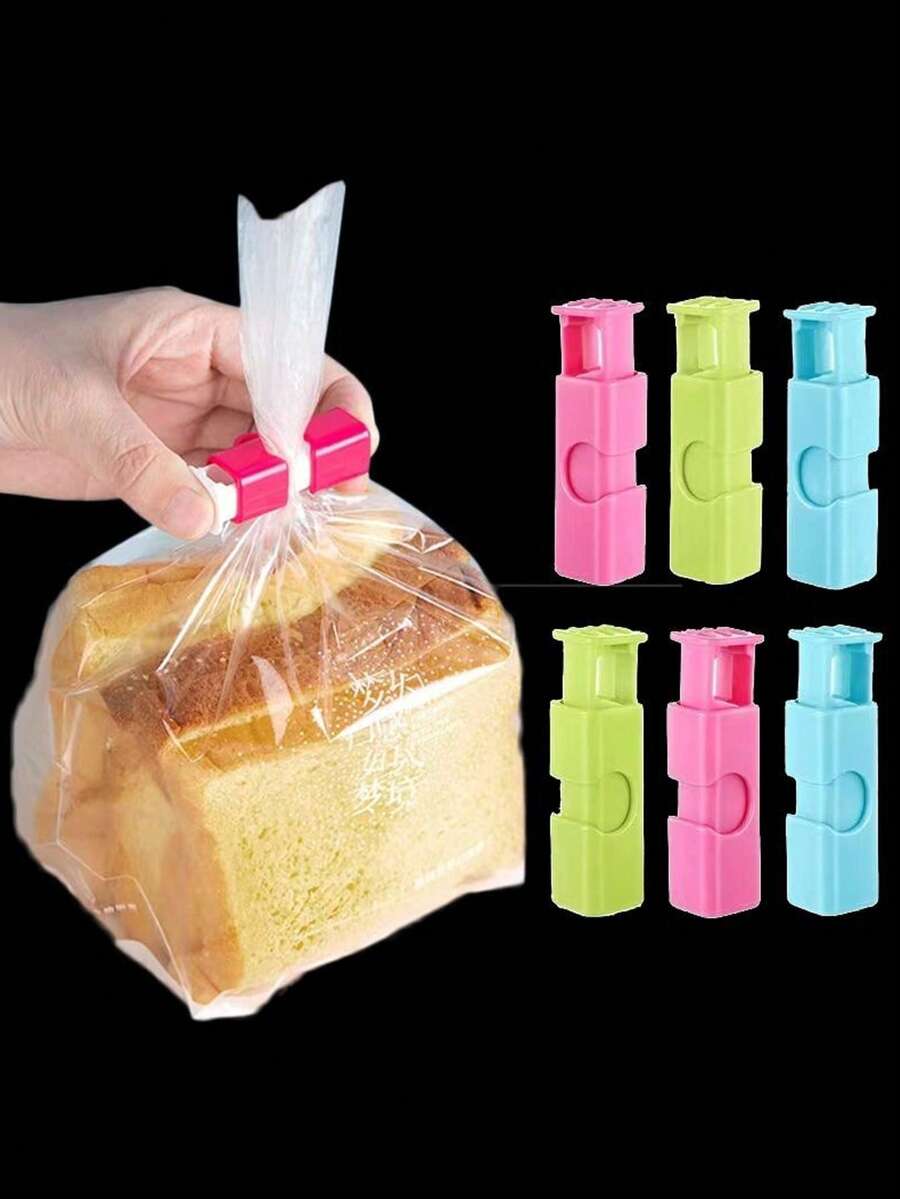 10/6/4pcs Food Bag Clips, Bread Bag Sealing Clips, Moisture-Proof Clips, Spring Sealing Clips, Suitable For Milk Powder Bags, Plastic Bags And Snack Bags, Kitchen Organization, Kitchen Supplies