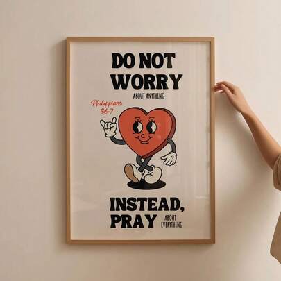 1 st vintage kristen canvastavla (med/utan ram), bibelvers från Filippi, minimalistisk inspirerande väggkonst, lämplig för lägenhet, vardagsrum, sovrum, modern heminredning