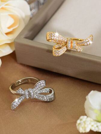 טבעת כנף אופנתית יוקרתית מצופה זהב זירקוניה 1pc, מתאימה לנשים ליום יום, פסטיבל, ללבוש למסיבה ומתנה לחברים