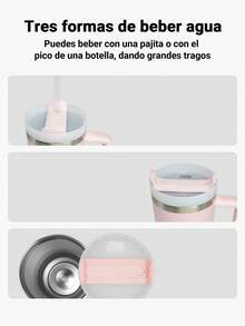 Termos Caliente y Frio Termos para Cafe Caliente Vasos con Popote y Tapa Capacidad 40oz/1200ml Acero Inoxidable 304 Con Asa y Tapa con Popote Modelo de Vaso Grande Multicolor Estilo Casual para Uso Doméstico Bebida Diaria Incluye Popote de Regalo Almacén Local, termos caliente y frio,termos para cafe caliente,vasos con popote y tapa,Regalos de Navidad,Almacén local - Blanco - Ver 5
