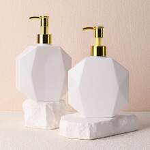 2pcs Plastic Bottles With Pump, 10oz/300ml, Leak-Proof, Empty, Refillable, Suitable For Body Wash, Lotion, Cream, Hand Soap, Body Oil, Dish Soap, Gold Pump Caps, 2-Pack - White - White - View 6