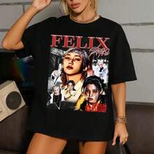 Retro Felix  T-Shirt,  Karma Album Shirt,  Ceremony Shirt,  DominATE SKZOO World Tour 2025 Tee - Black - View 8