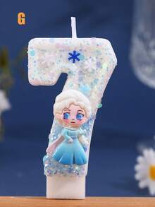 Snowflake Color Matching Birthday Candle, Party Favor, Numeral Candle, Suitable For Party, Birthday And Anniversary Decoration, Exquisite Atmosphere Decorative Candle