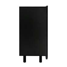 Sideboard, Teardrop-Shaped Sideboard With Molded Doors And Buffer Hinges - 黑色 - 查看 6