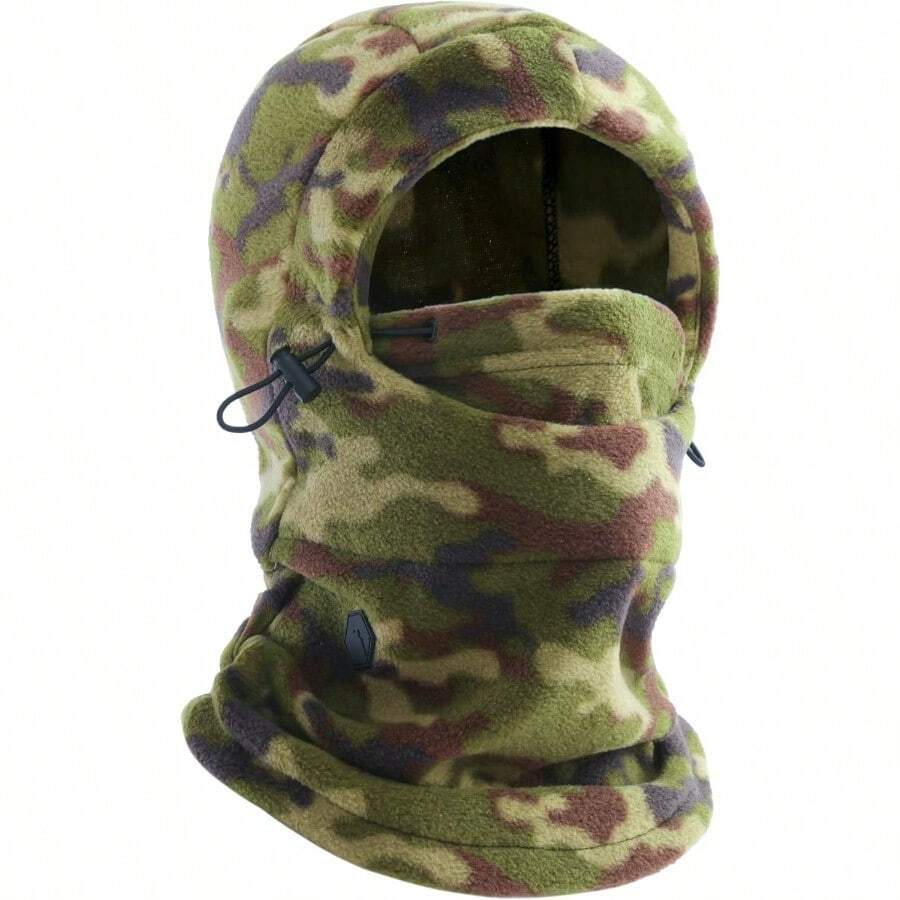 Balaclava Ski Mask - Winter Face Mask Cover for Extreme Cold Weather - Heavyweight Fleece Hood Snow Gear for Men and Women - Verde - Ver 1