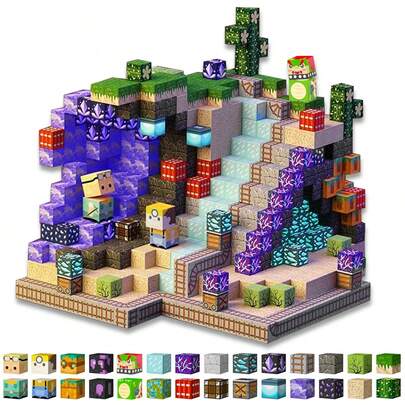 Magnetic Building Blocks, Magnetic Stacking Blocks, STEM Magnetic Tiles, Suitable For 3-10 Years Old Boys And Girls, Sensory Stacking Toys, Children's Birthday Gift