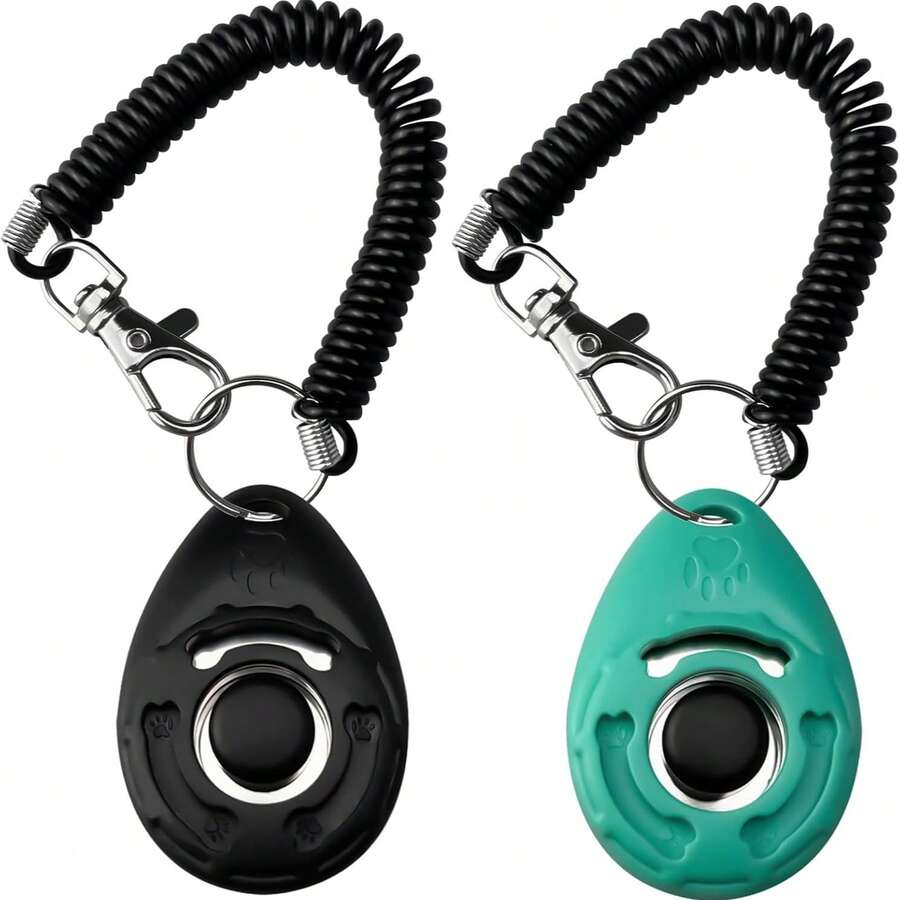 Dog Clicker For Training With Wrist Strap, Training Clicker For Puppy, Cat, Potty, Bird, Horse, Pet, Dog Clicker Trainer Training Tools, Behavior Aids, 2 Packs Black And Green - Multicolor - View 1