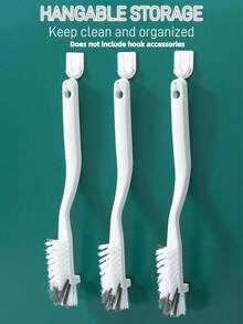 3件套缝隙清洁刷套装，硬毛清洁工具，适用于厨房、浴室、角落、瓷砖缝隙、水槽、杯子、茶壶、瓶子、搅拌机等。 - 白色 - 查看 10