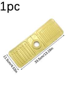 1pc Silicone Faucet Splash Guard, Anti-Splash, Trimmable Narrow Edge, 5° Incline Angle, Easy Clean Foldable Edge, Drainage Design, Suitable For Bathroom Sink, Kitchen Sink, Dish Rack, Kitchen Dish Rack, Coaster, Sponge Holder, Kitchen Accessories, Kitchen Sink Accessories