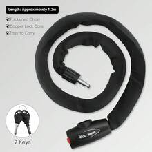 WEST BIKING Bicycle Lock Anti-Theft Chain Lock MTB Road BikeMotorcycle Lock Safety With 2 Keys Outdoor Cycling Bicycle Accessories Bike Lock - Black - View 13