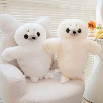 1 Stück süße Cartoon Robbe Plüsch Stofftier Puppe, weiche Plüsch faul liegende Robbe Puppe Kissen, Sofa Kissen, Kuscheltier für Kinder, Geburtstags-/Valentinstags-/Ostergeschenk