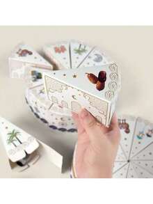 10 Eid Al-Fitr Gift Boxes, With Golden Ribbons, Containing Candy And Biscuit Packaging, Suitable For Ramadan And Eid Al-Fitr Decorations, Islamic Festival Gifts, Ramadan Presents, New Moon Patterns - Multicolor - View 1