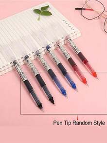 5 piezas Bolígrafos de tinta líquida de secado rápido, bolígrafos de tinta de firma de secado rápido, tinta negra/azul/roja de 0.5 mm, bolígrafos de bola para la escuela/oficina, bolígrafos neutros de papelería, bolígrafos finos para exámenes de estudiantes, bolígrafos de bola de vuelta al colegio - Multicolor - Ver 7