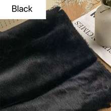 1件仿毛皮绒布，DIY保暖仿兔毛面料，适用于服装、宠物用品、手工材料 - 黑色 - 查看 5
