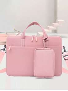 1pc 14-Inch Capacity Minimalist Multifunctional Laptop Bag, Handheld & Shoulder Carry Laptop Sleeve - Multicolor - View 3