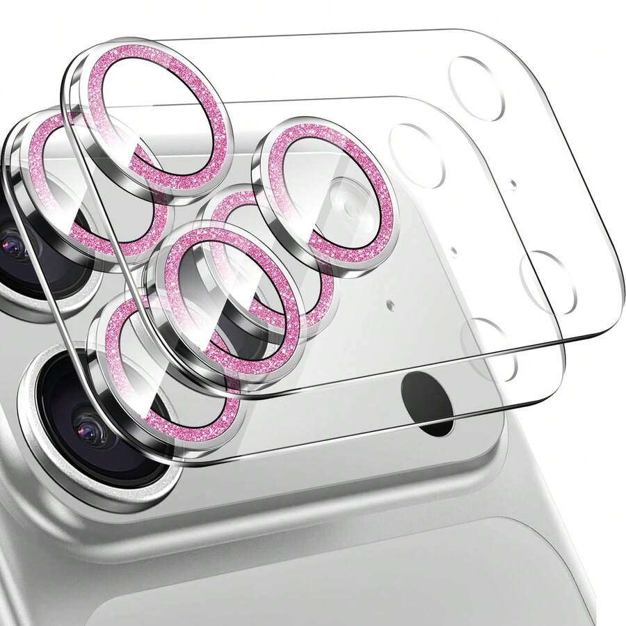 2 Pieces Compatible With IPhone 17 Pro Max Camera Lens Protector, Shiny Tempered Glass With 9 Hardness, Scratch Resistant High-Definition Camera Screen Protector - Slight Color Difference