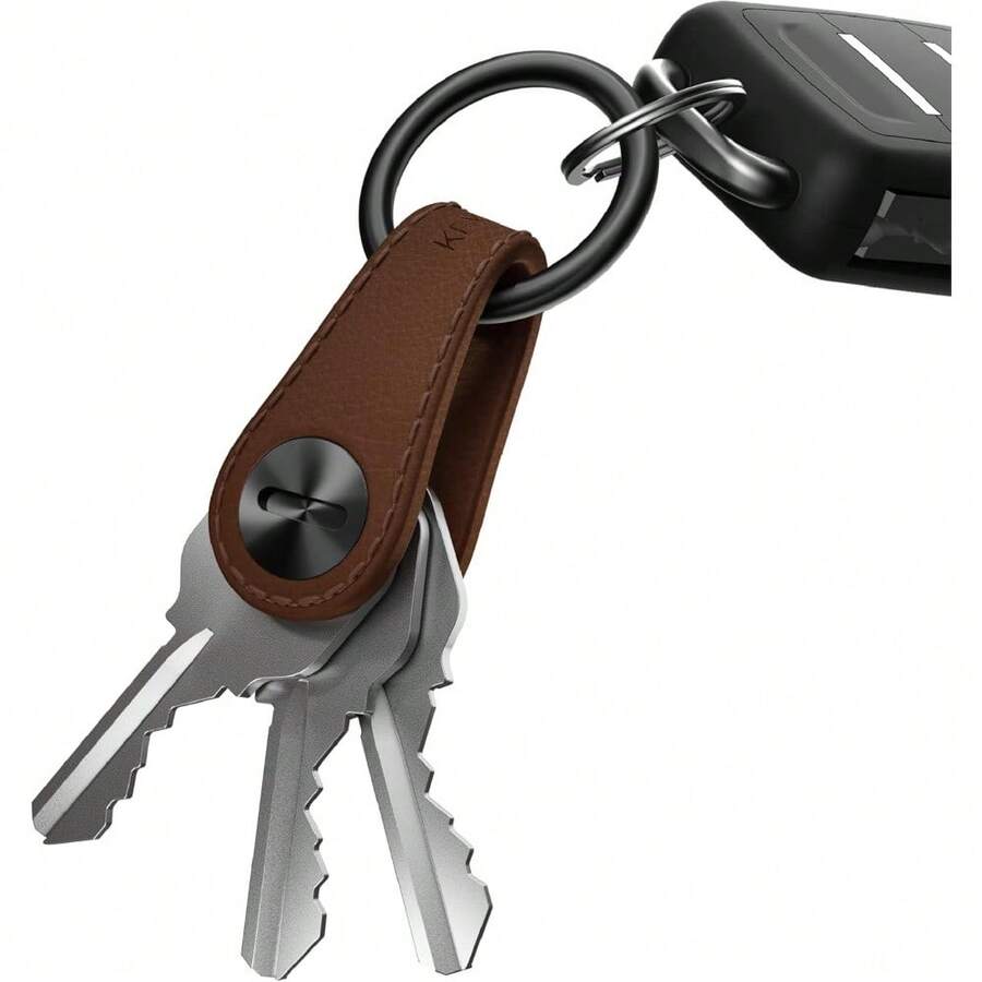 KeySmart Mini llavero organizador para llavero, llavero compacto para llavero, llavero inteligente, llavero de fijación - Cuero - Ver 1