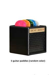 5pcs Guitar Picks In Vintage Amplifier Shaped Storage Box, Portable Design, Ideal Gift For Guitar Enthusiasts - Multicolor - View 12