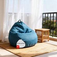 Multi-Color Options, Outdoor Slouchy Sofa Chair, Casual Sofa Bean Bag Cover With Side Pocket & Handle Design, Convenient For Storing Small Items, Easy To Carry And Place On Beach/Patio, Allowing You To Relax And Enjoy The Sunshine