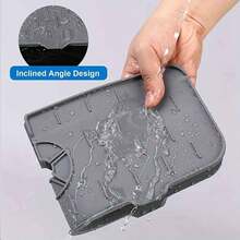 1pc Silicone Sink Faucet Mat, Kitchen Sink Splash Guard, Faucet Water Splash Pad, Suitable For Kitchen & Bathroom Sink Splash Protection