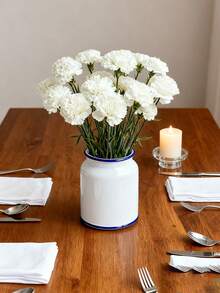 20pcs Stem Artificial Flowers Carnations Bouquets,Artificial Flowers Stems Silk Faux Flowers Real Touch Flowers With Stems,Silk Petals Fake Flowers Forever Plants For Wedding Flower Bouquet Centerpieces Bridal Shower Birthday,Home Decor, Valentine's Day, Wedding & Engagement Decorations, Holiday Decorations (White) - Multicolor - View 7