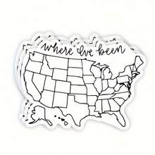 3 piezas Pegatinas de mapa de viaje "Lugares que he visitado" de colores, con tema de EE. UU., regalo del Día de San Valentín, recuerdos de pareja, pegatinas de vinilo resistente al agua con corte a troquelado de 2 pulgadas para portátil, botella de agua, Kindle, regalo para ella - Multicolor - Ver 7