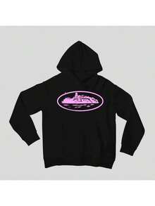 Corteizz Pink Island Rules The World Alcatraz Streetwear Cotton Sweatshirt Set For Adults And Children - màu đen - Xem 2