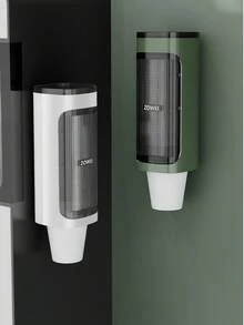1pc Wall-Mounted Cup Holder, Automatic Paper Cup Dispenser Wall-Mounted Paper Cup Rack, Suitable For Water Dispenser, No Drilling Required To Store Disposable Cups, Home Supplies - Multicolor - View 2