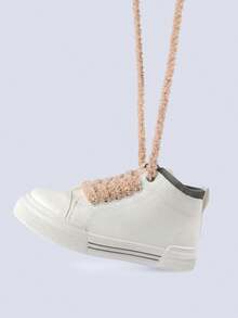 Women's Plush Fuzzy Shoelaces Flat Soft Fluffy Chunky Shoe Laces Thick Strings For Sneakers And Casual Shoes - Quả óc chó - Xem 4