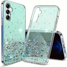 闪亮手机壳，兼容三星 Galaxy A17、A07、A14、A15、A16 5G、A26、A36、A56、A55、A35、A25、A05S，硅胶软壳全包，也适用于 S25、S24、S23、S22、S21、S20、S25 FE、S24 Plus、S22 Ultra，后盖设计，男女皆宜。 - 綠色 - 查看 10